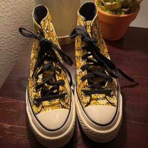 Converse Yellow and Black PEANUTS Graphic High-Tops
